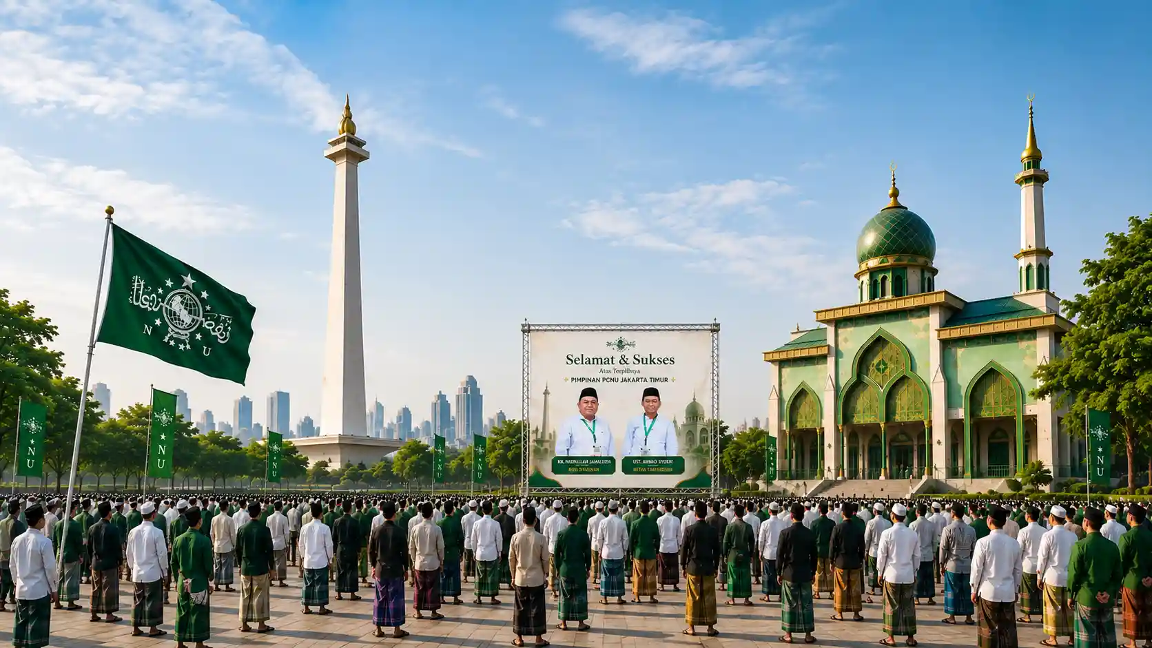 Kebersamaan pengurus dan warga PWNU Pengurus Wilayah Provinsi Sulawesi Tenggara